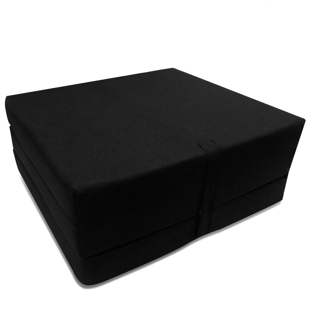 vidaXL Schuimmatras opklapbaar zwart 190x70x9 cm
