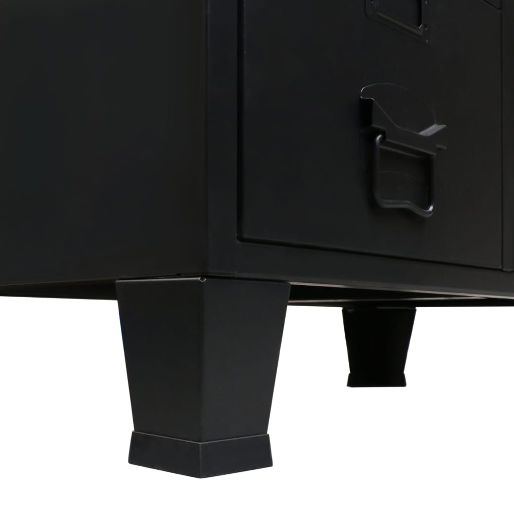 vidaXL Kledingkast industriële stijl 67x35x107 cm metaal zwart