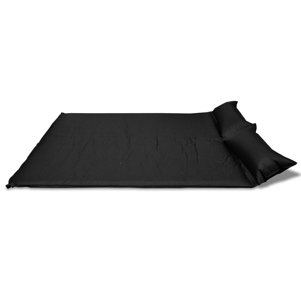 Slaapmat zelfopblazend zwart 190 x 130 x 5 cm (dubbel)