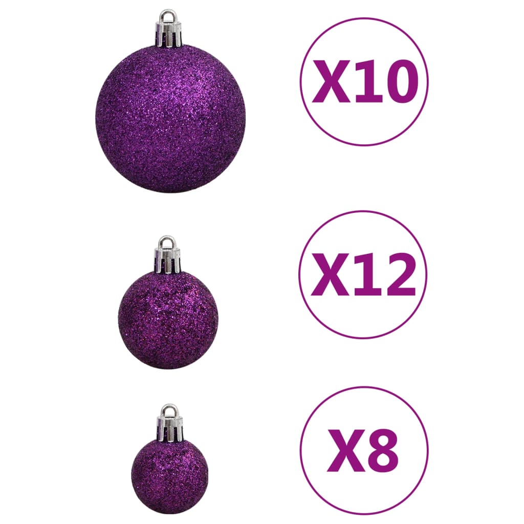 vidaXL 111-delige Kerstballenset polystyreen paars