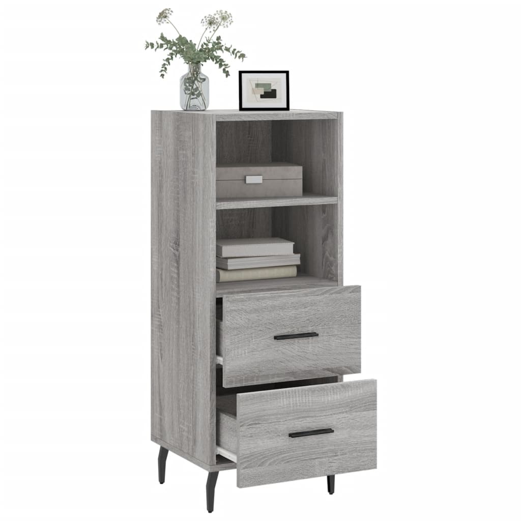 vidaXL Dressoir 34,5x34x90 cm bewerkt hout grijs sonoma eikenkleurig