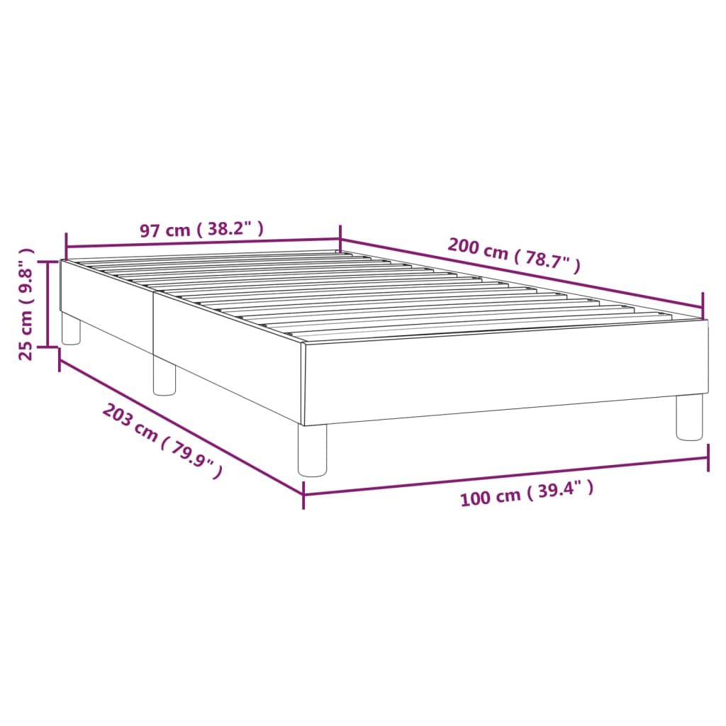 vidaXL Bedframe kunstleer wit 100x200 cm