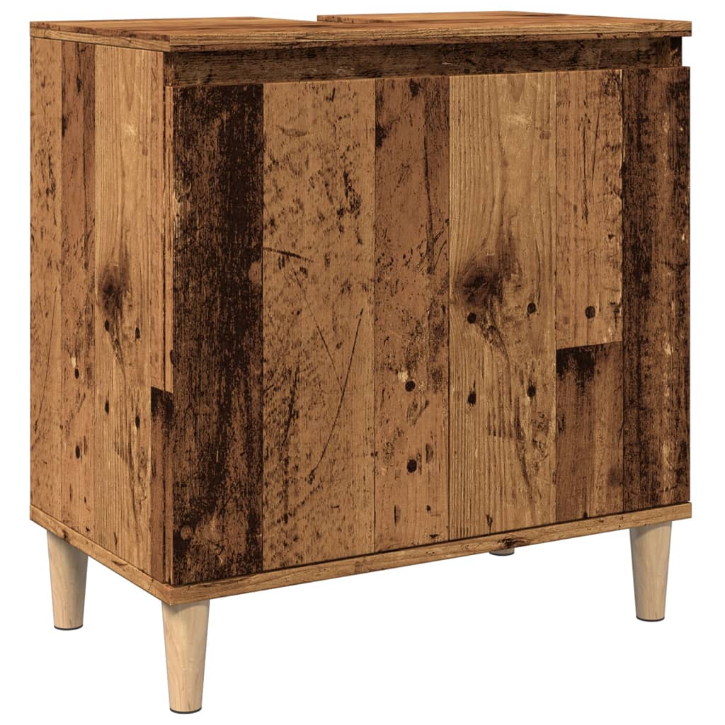 Wastafelkast 58x33x60 cm bewerkt hout gerookt eikenkleurig