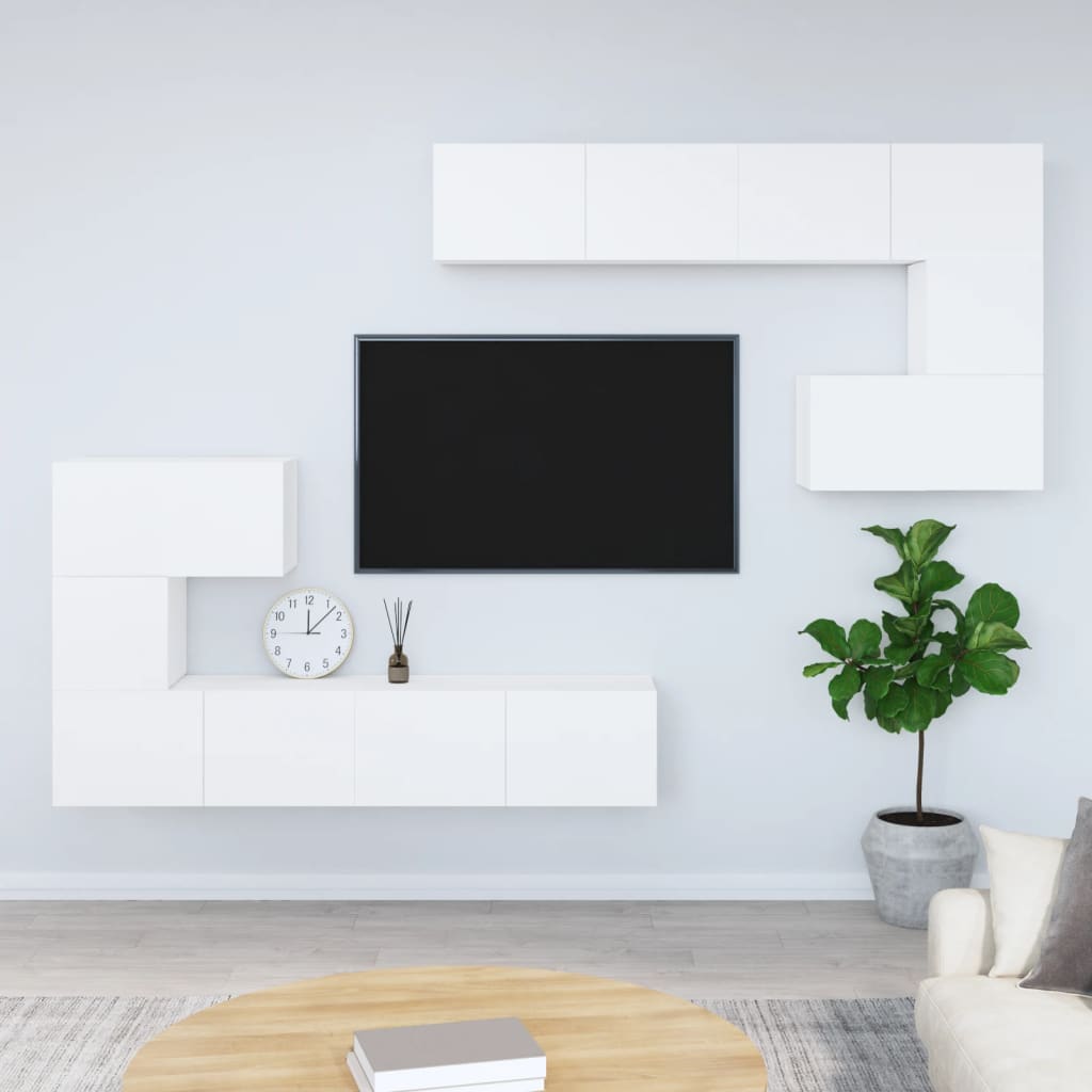 vidaXL Tv-wandmeubel bewerkt hout wit
