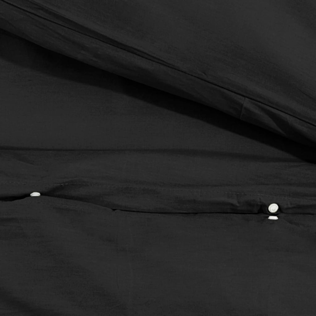 vidaXL Dekbedovertrekset 140x200 cm katoen zwart