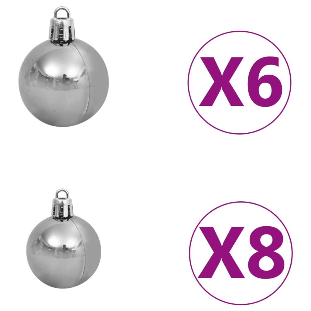 vidaXL Kunstkerstboom ondersteboven met LED's en kerstballen 120 cm