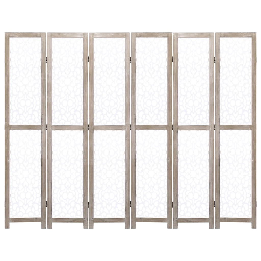 vidaXL Kamerscherm met 6 panelen 210x165 cm massief hout wit