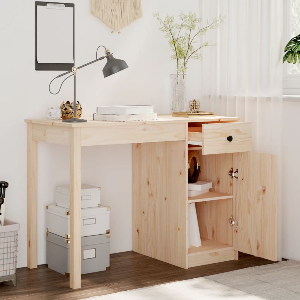 vidaXL Bureau 100x50x75 cm massief grenenhout