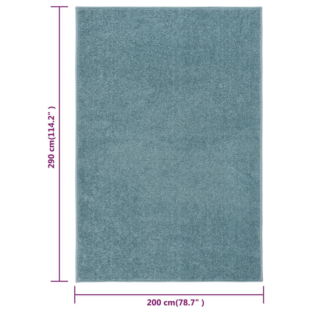 vidaXL Vloerkleed kortpolig 200x290 cm blauw