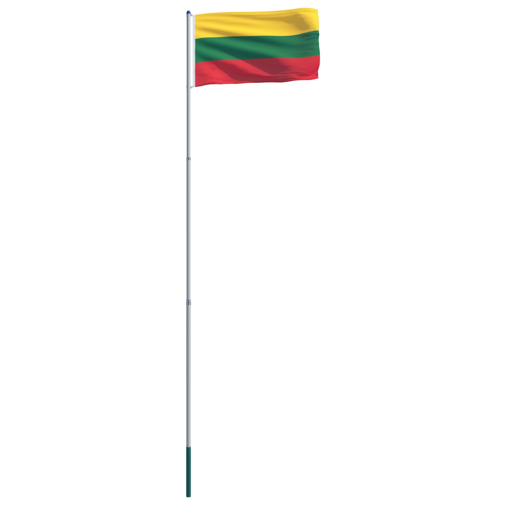 vidaXL Vlag met vlaggenmast Litouwen 6 m aluminium