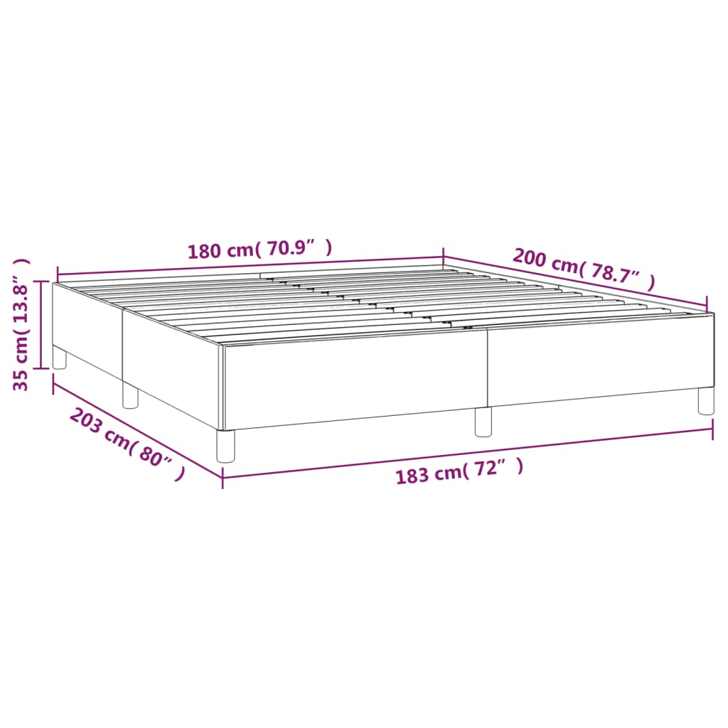 vidaXL Bedframe zonder matras stof lichtgrijs 180x200 cm