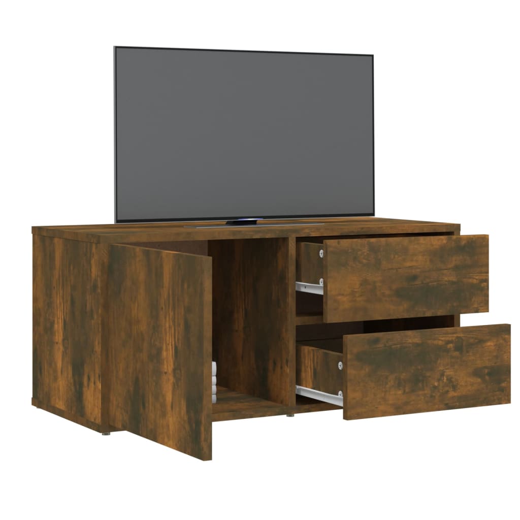 vidaXL Tv-meubel 80x34x36 cm bewerkt hout gerookt eikenkleurig