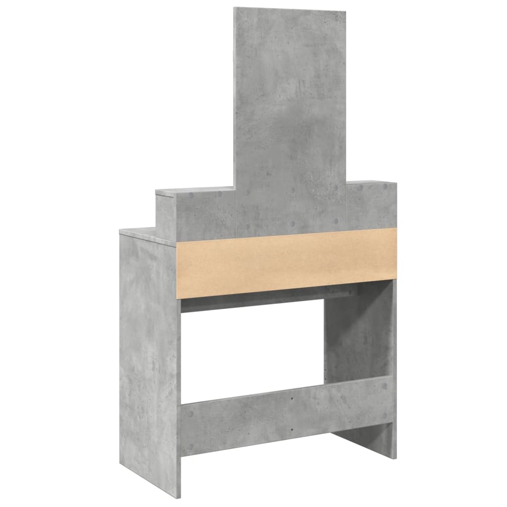 vidaXL Kaptafel met spiegel 80x41x144,5 cm betongrijs