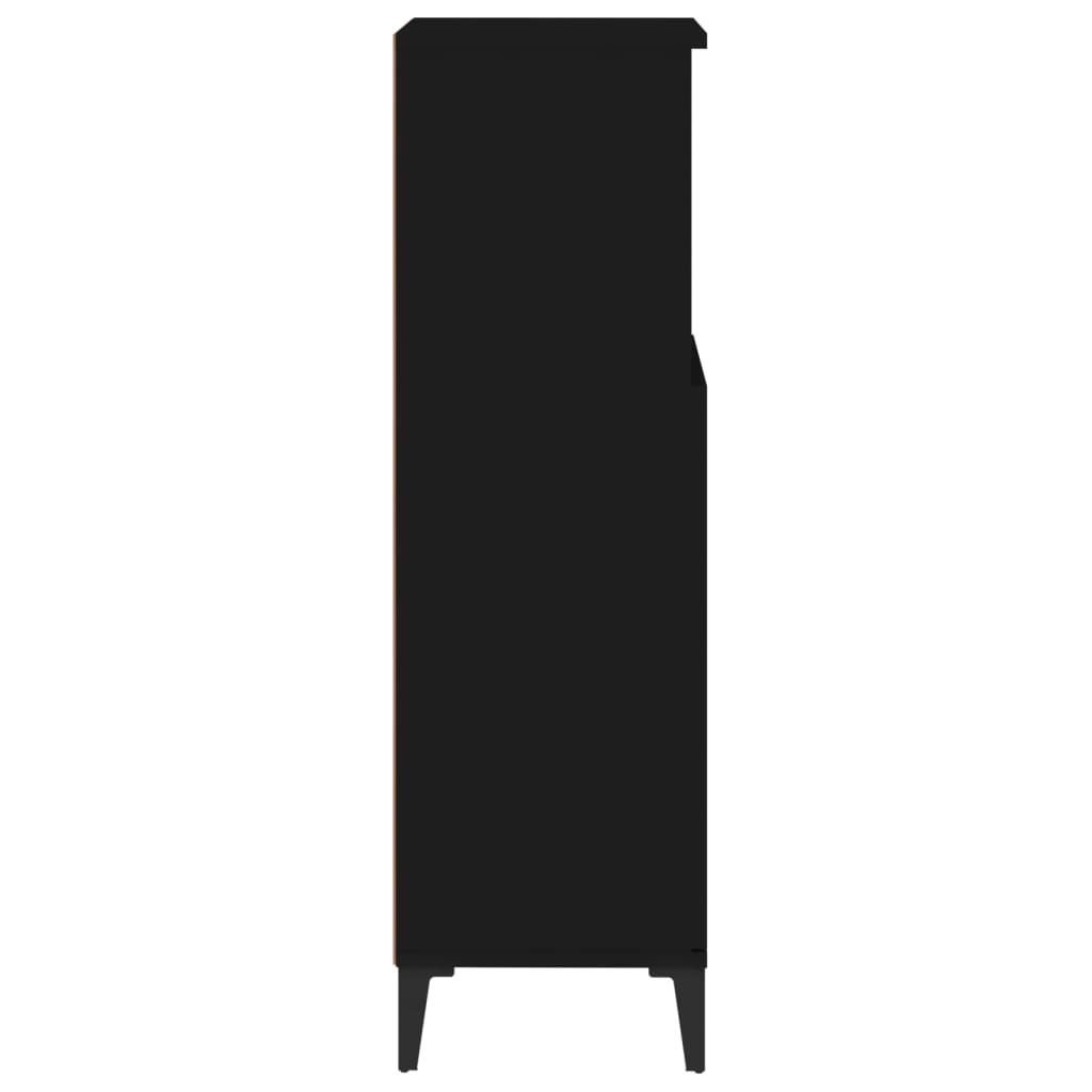 vidaXL Badkamerkast 30x30x100 cm bewerkt hout zwart