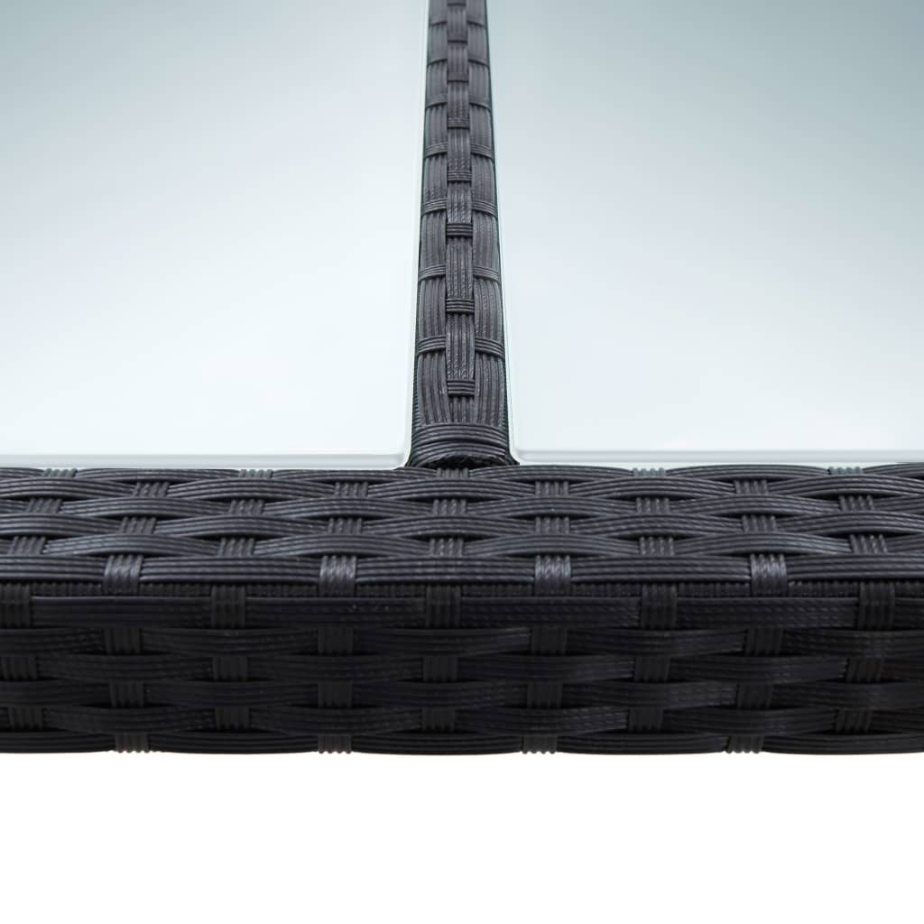 vidaXL Tuintafel 200x200x74 cm poly rattan zwart