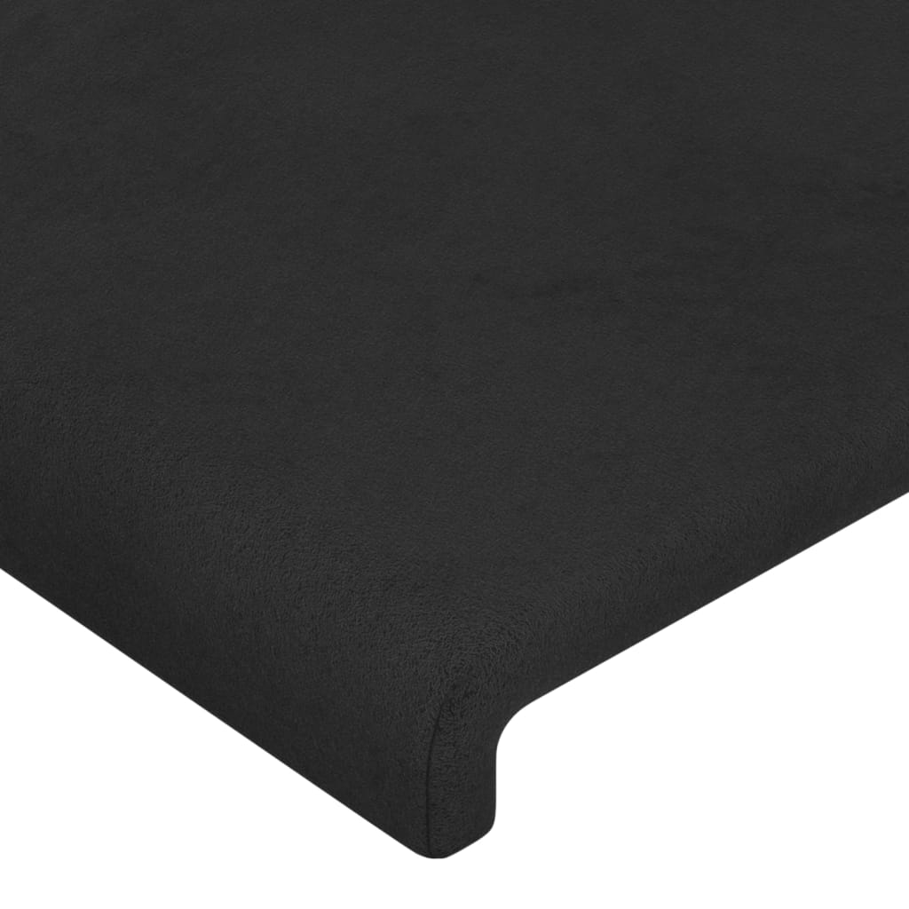 vidaXL Hoofdbord met randen 103x23x118/128 cm fluweel zwart