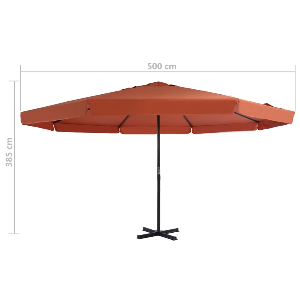 vidaXL Parasol met draagbare voet terracottakleurig