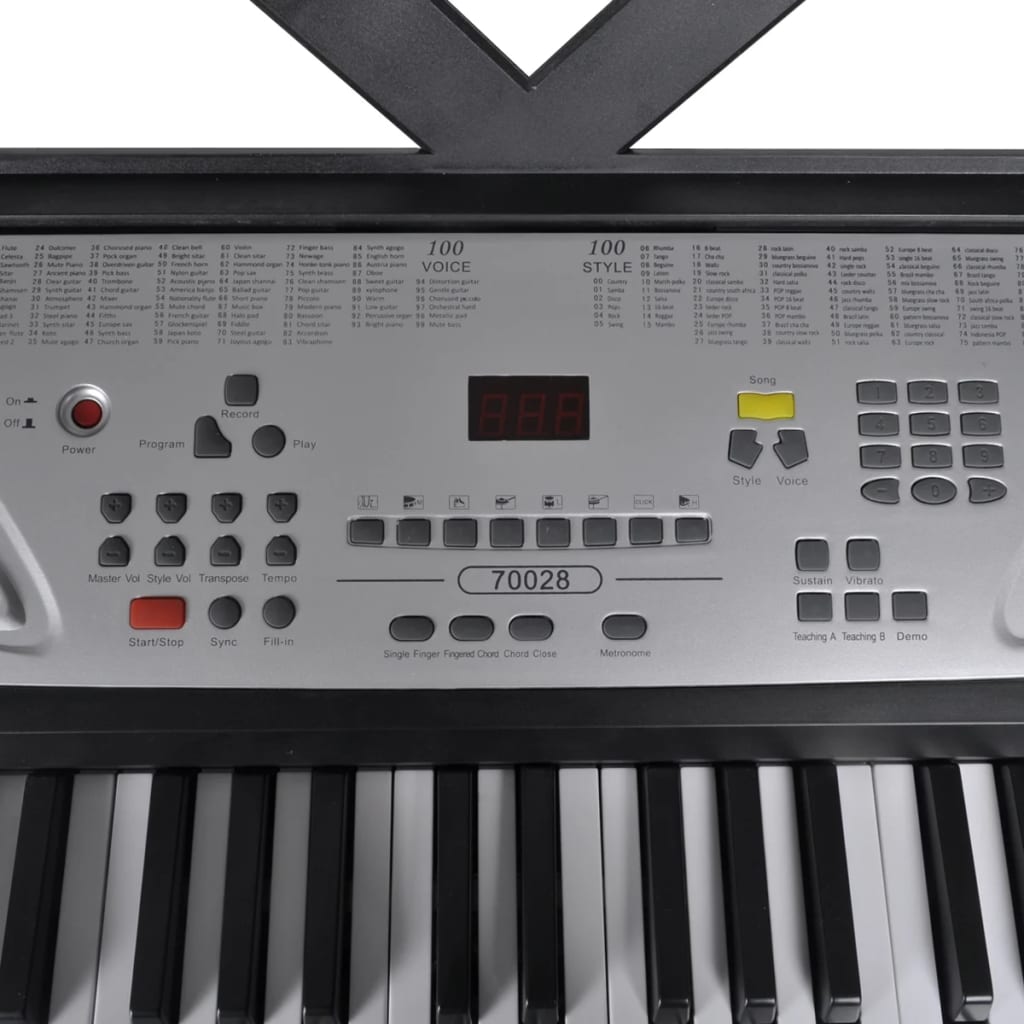 vidaXL Elektrisch keyboard met 54 toetsen en bladmuziek houder