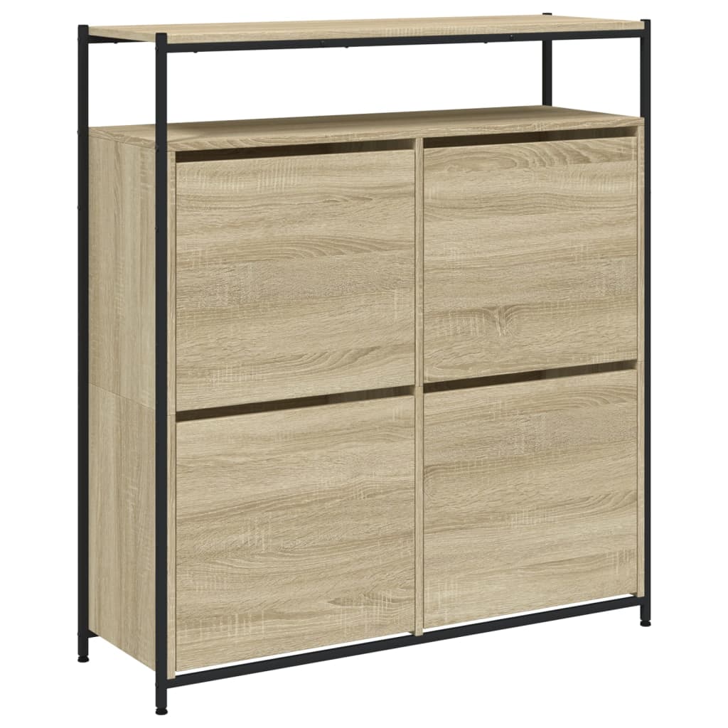 vidaXL Schoenenkast met 4 klaplades 100x34x112 cm sonoma eikenkleurig