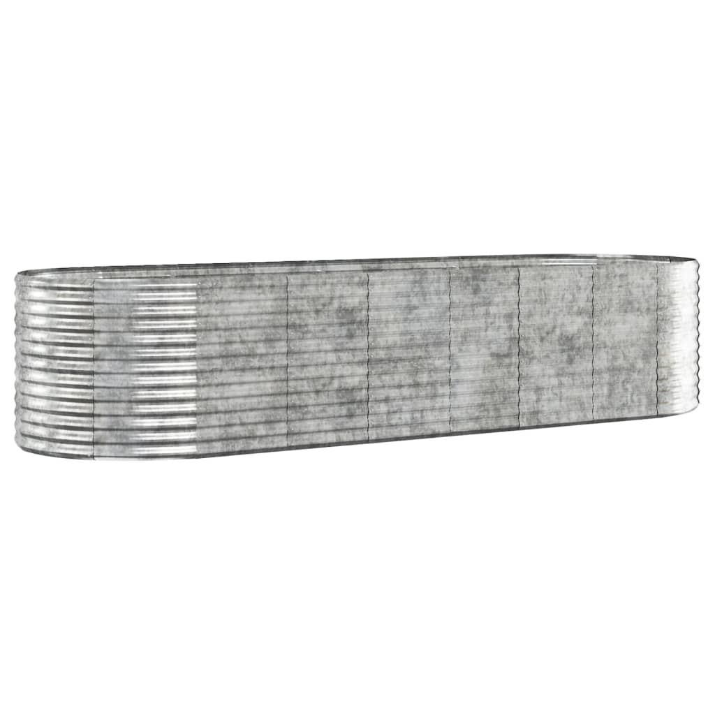 vidaXL Plantenbak 322x100x68 cm gepoedercoat staal zilverkleurig