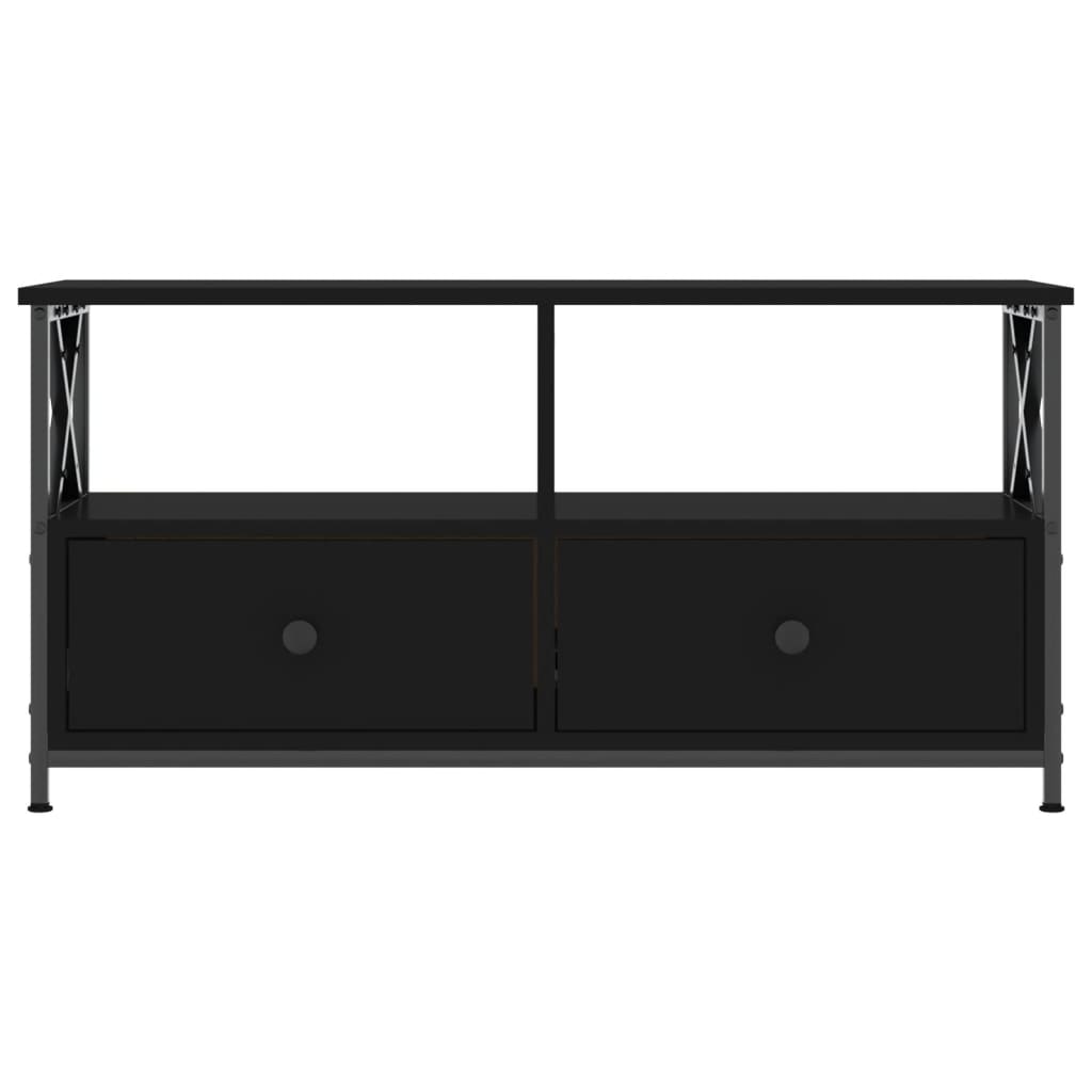 vidaXL Tv-meubel 90x33x45 cm bewerkt hout en ijzer zwart