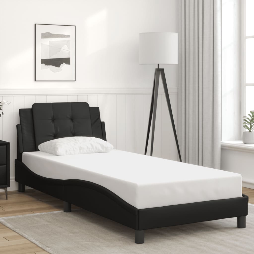 vidaXL Bedframe met hoofdbord kunstleer zwart 80x200 cm