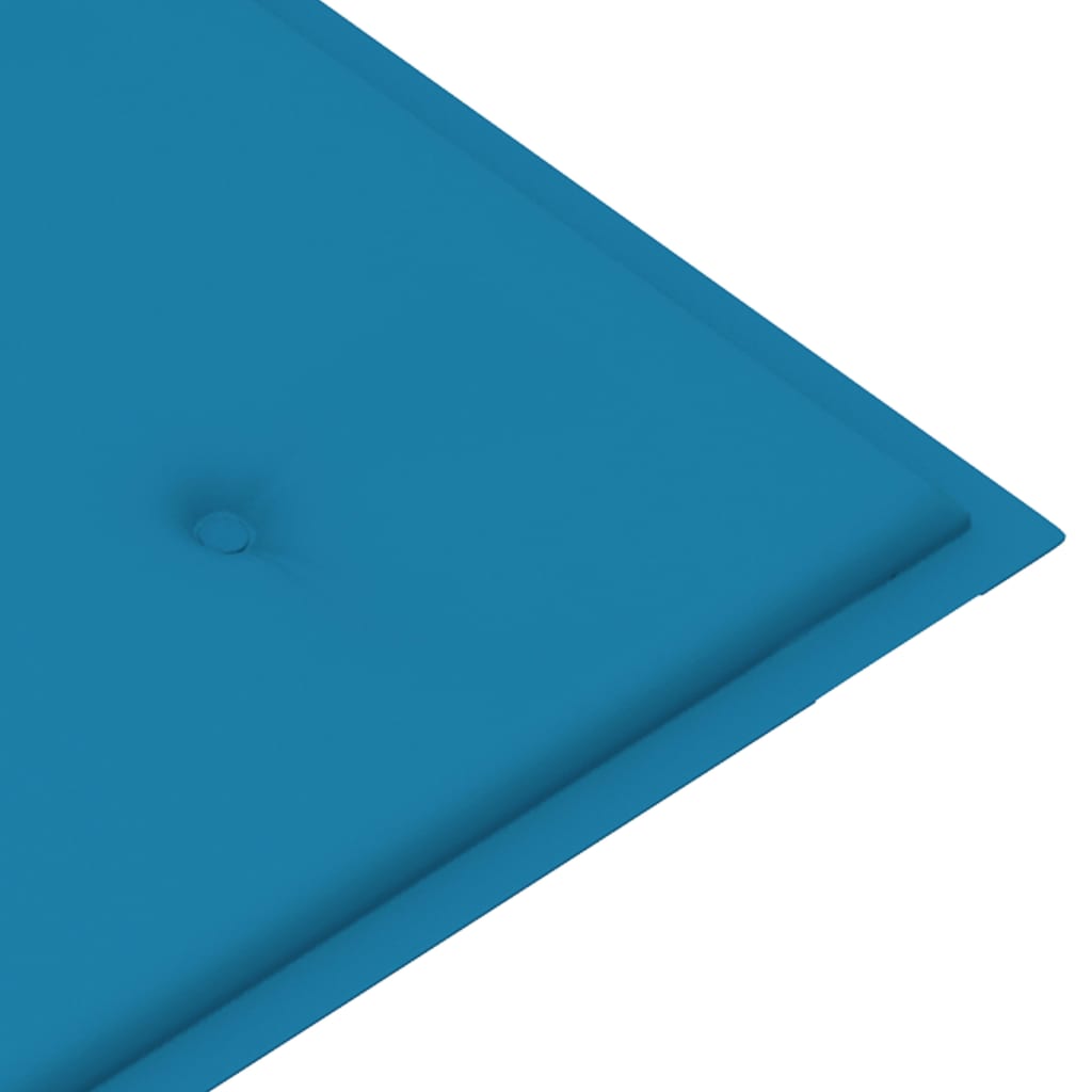 vidaXL Tuinbank met blauw kussen 112 cm massief teakhout