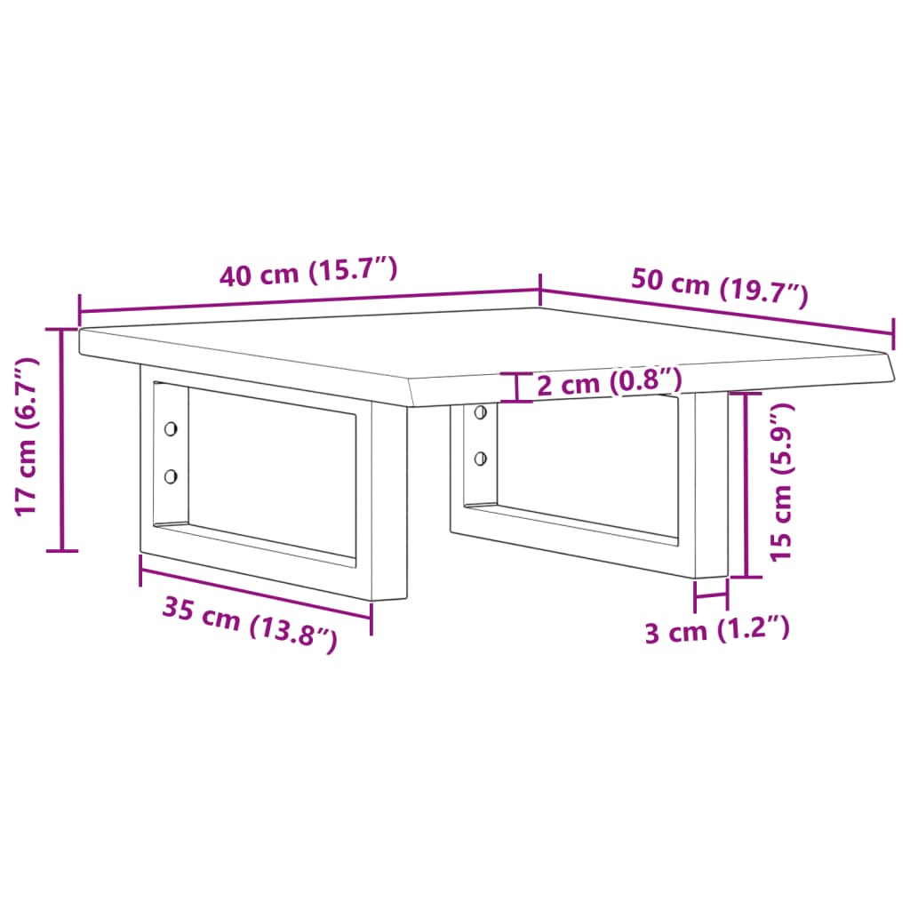 vidaXL Badkamer wandschap staal en massief eikenhout