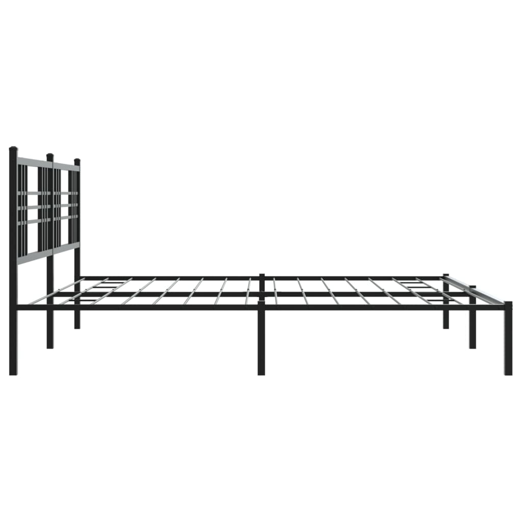 Bedframe met hoofdbord metaal zwart 200x200 cm kopen
