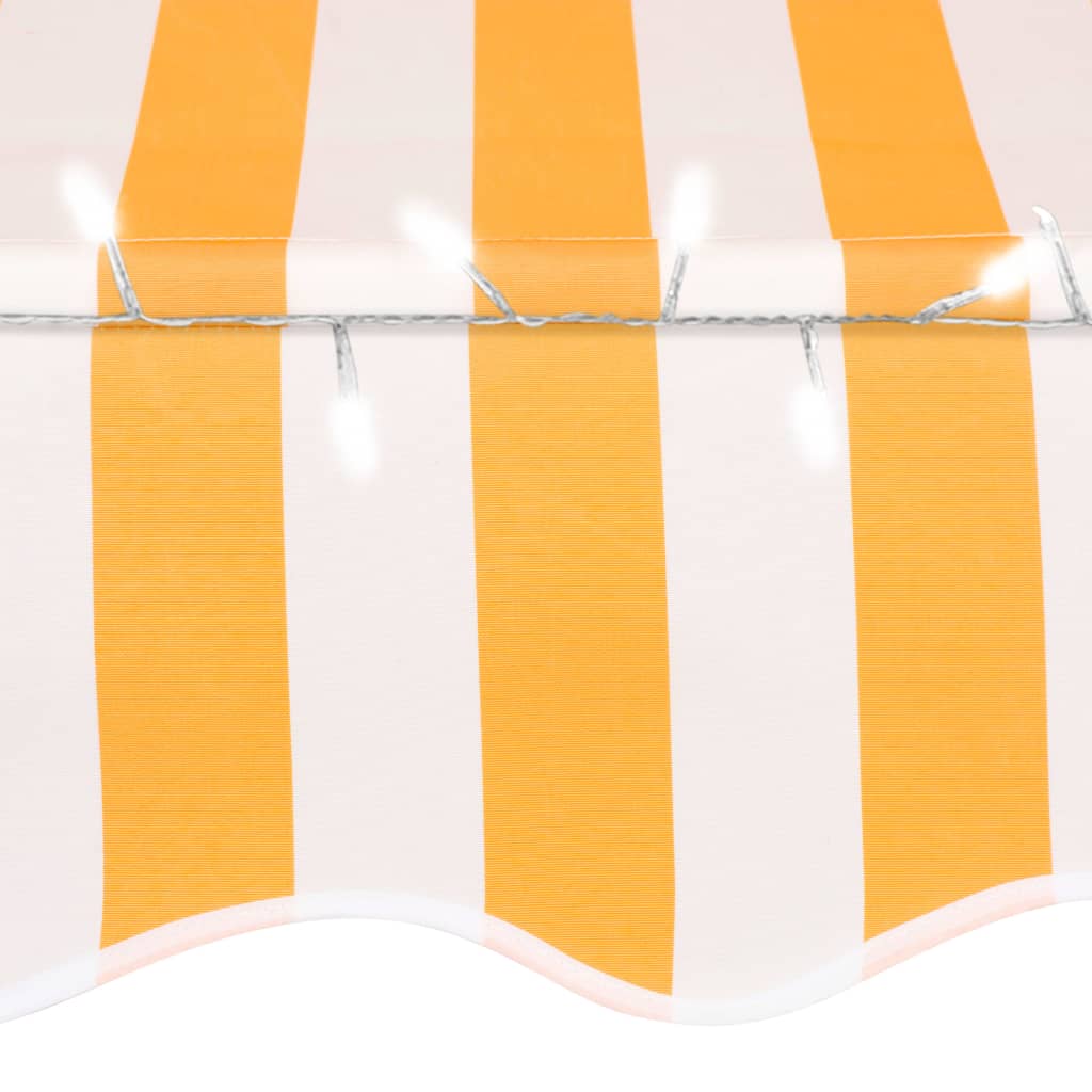 vidaXL Luifel handmatig uitschuifbaar met LED 250 cm wit en oranje