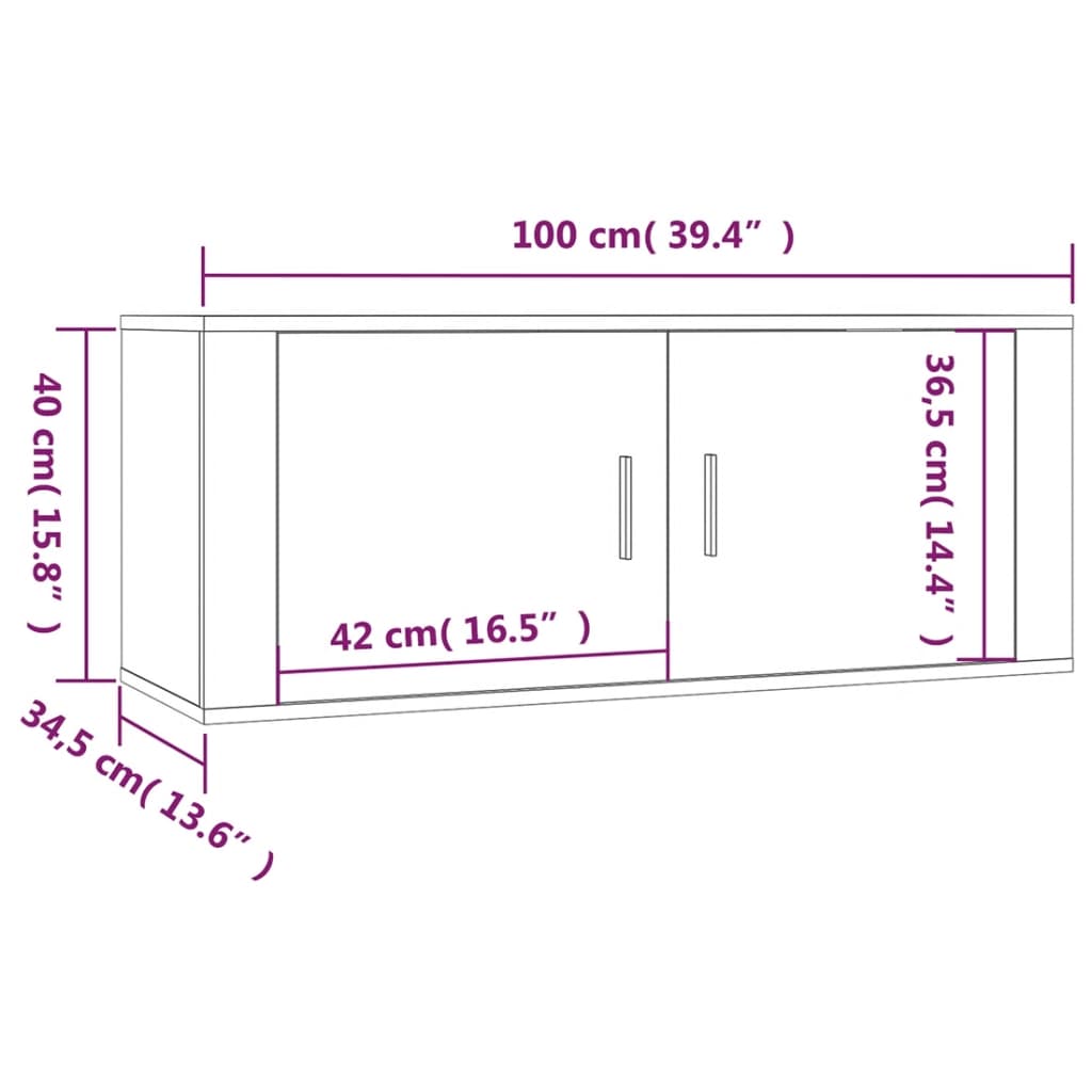 vidaXL Tv-wandmeubels 3 st 100x34,5x40 cm gerookt eikenkleurig