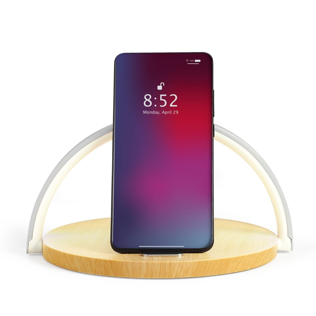 Livoo Bedlamp 2-in-1 met aanraakfunctie 10 W hout