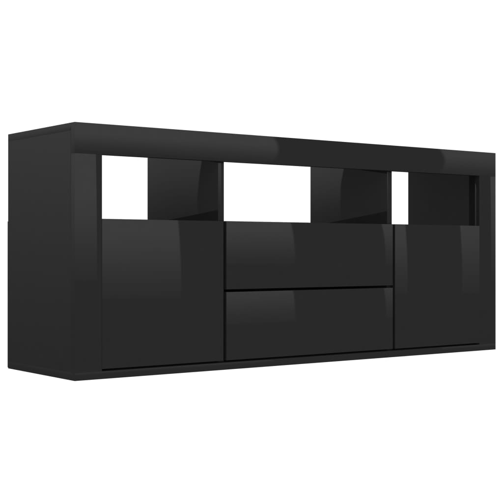vidaXL Tv-meubel 120x30x50 cm spaanplaat hoogglans zwart
