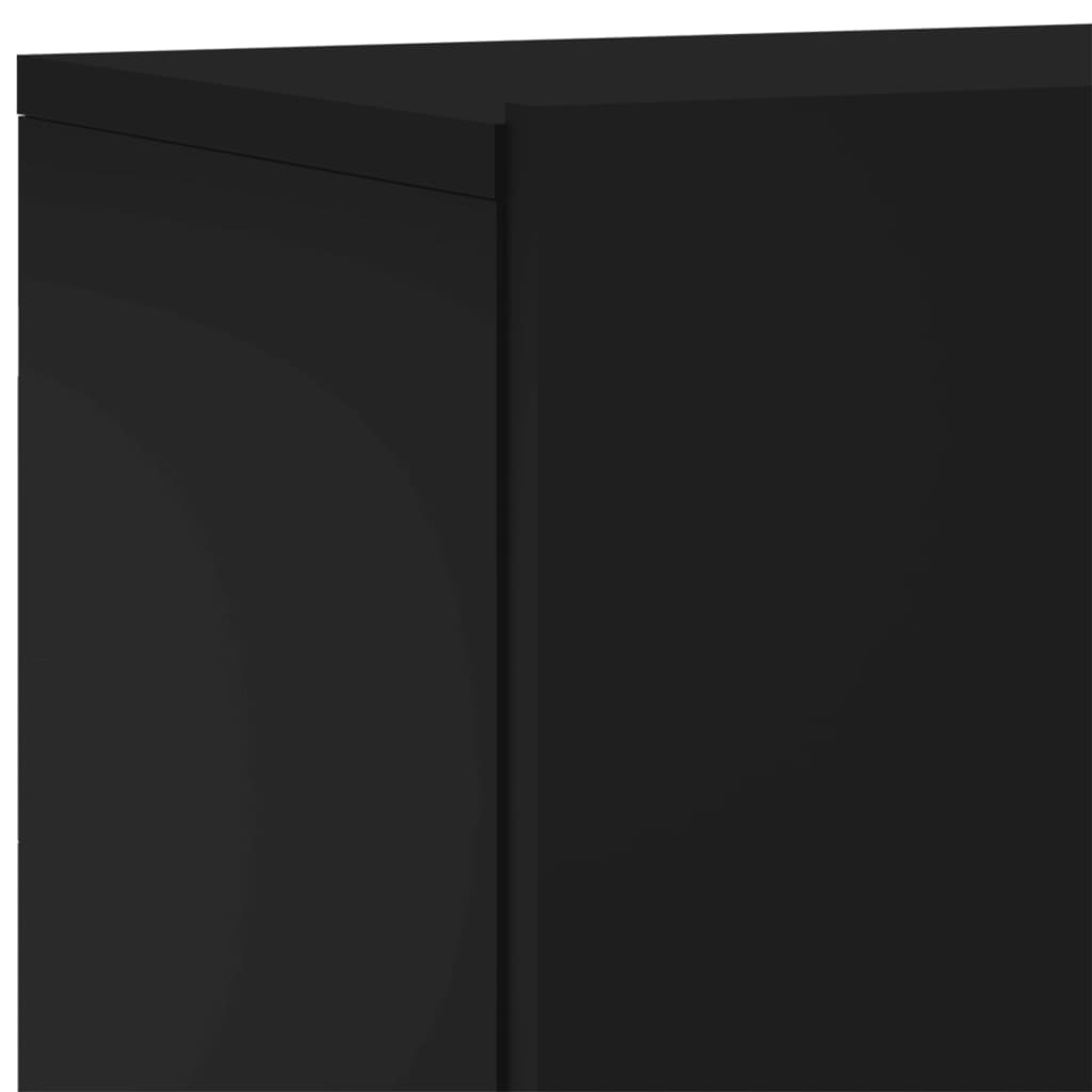 vidaXL 6-delige Tv-wandmeubelset bewerkt hout zwart