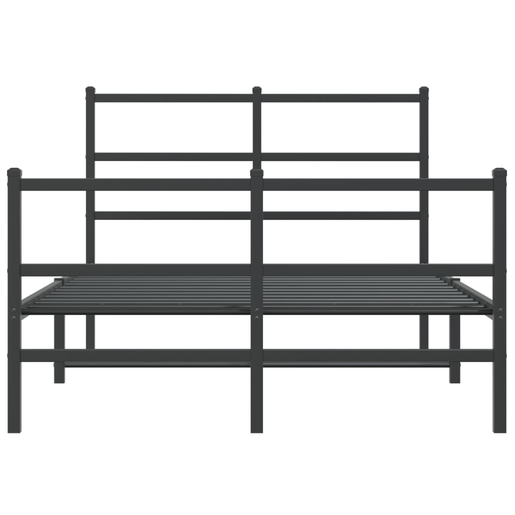 vidaXL Bedframe met hoofd- en voeteneinde metaal zwart 120x190 cm