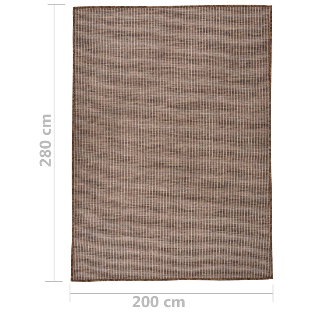 vidaXL Buitenkleed platgeweven 200x280 cm bruin