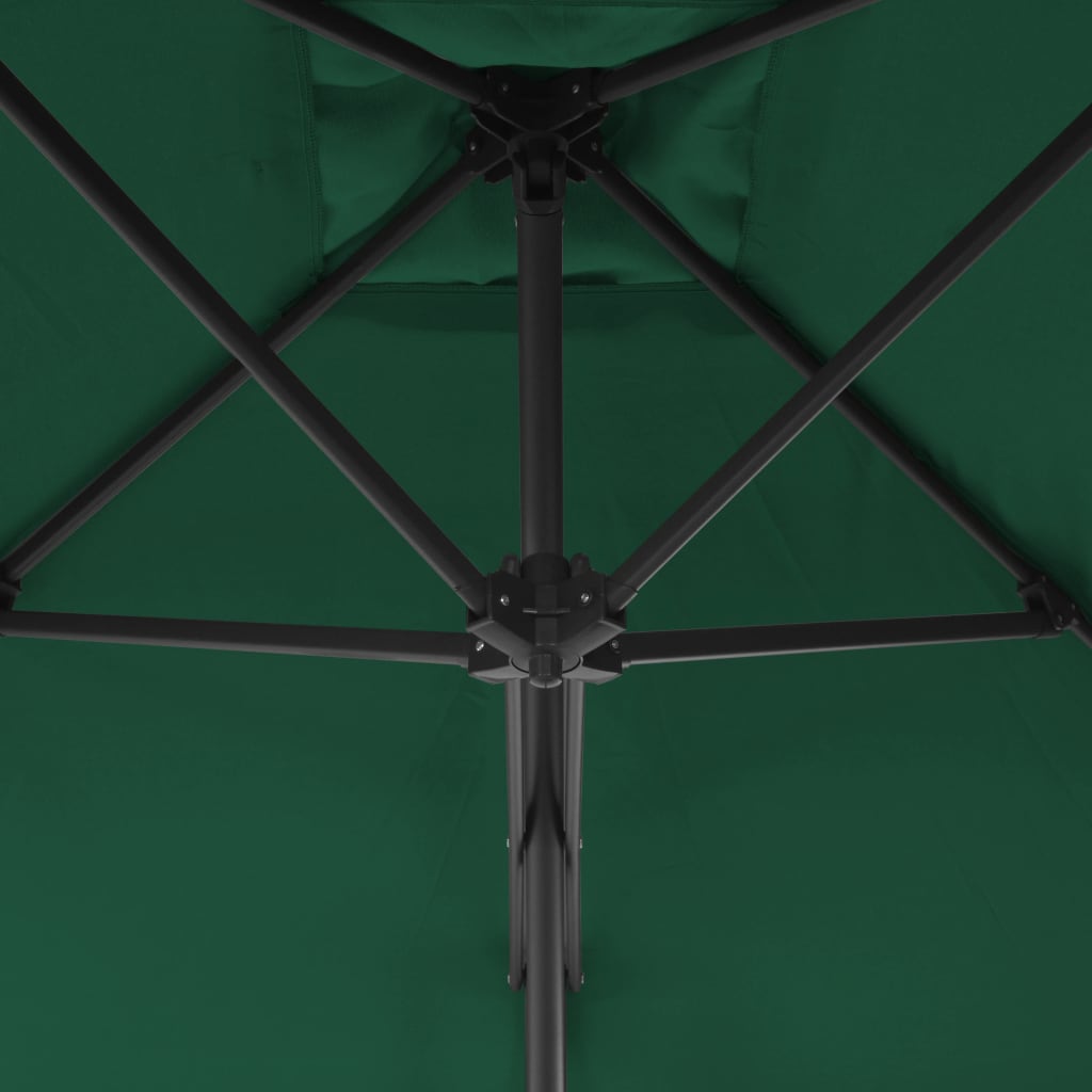 vidaXL Parasol met stalen paal 250x250 cm groen