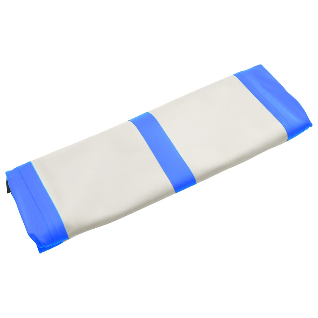 vidaXL Gymnastiekmat met pomp opblaasbaar 400x100x20 cm PVC blauw