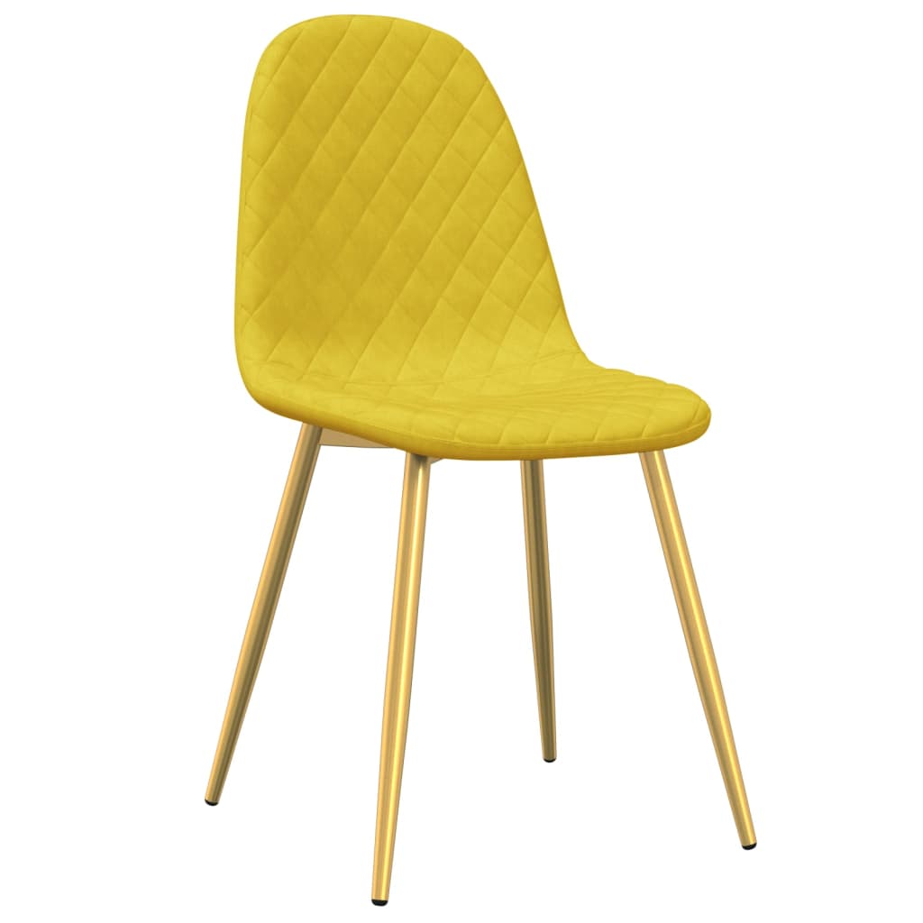 vidaXL Eetkamerstoelen 2 st fluweel mosterdgeel