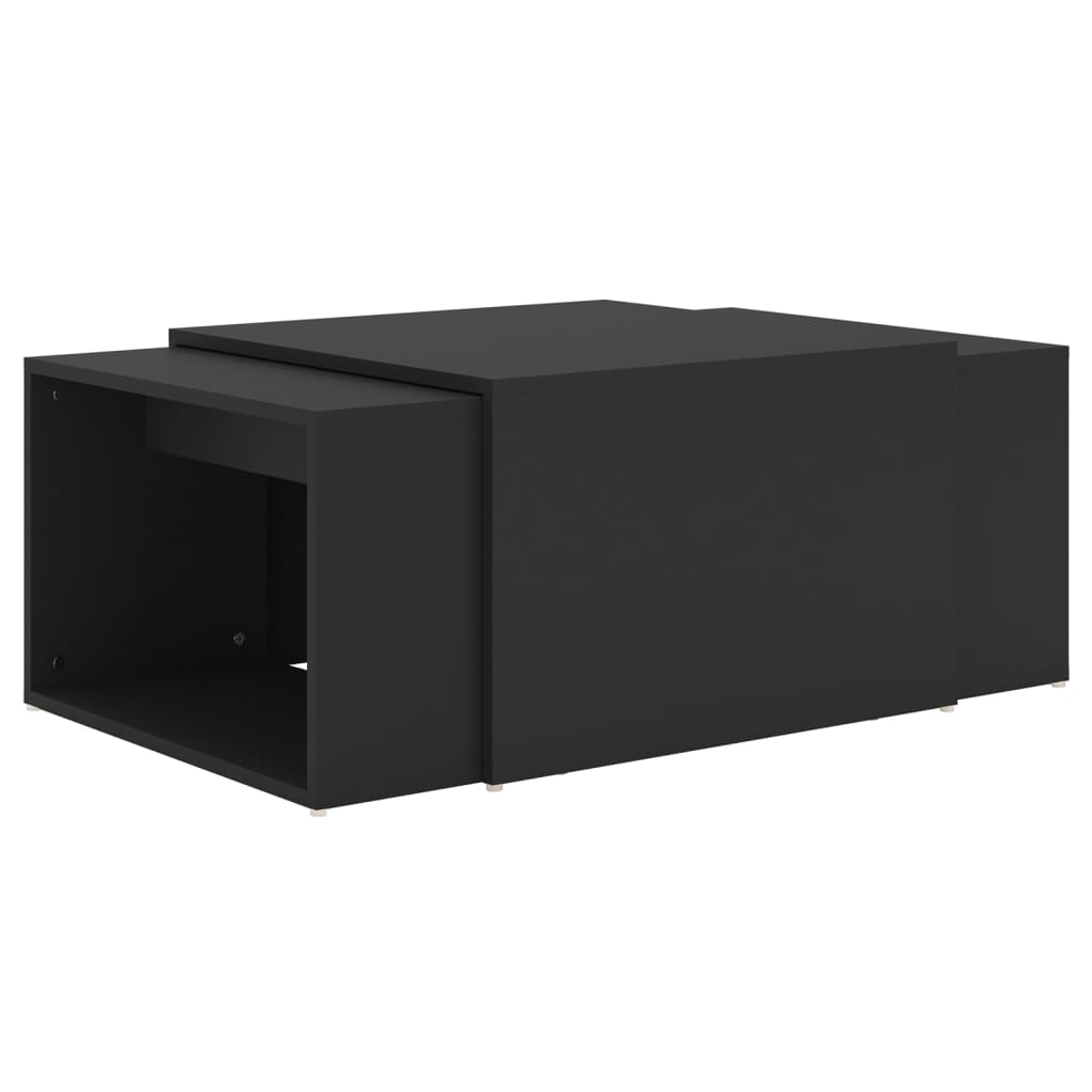 vidaXL 3-delige Salontafelset 60x60x30 cm zwart