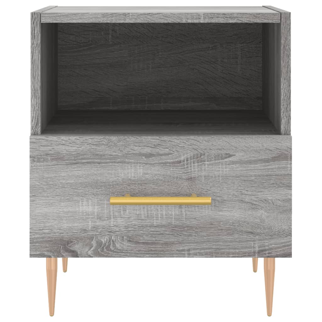 vidaXL Nachtkastjes 2 st 40x35x47,5 cm bewerkt hout grijs sonoma eiken