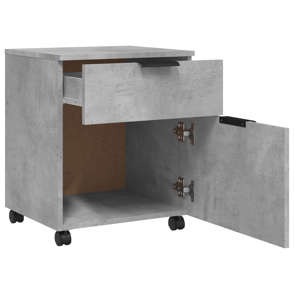 vidaXL Dossierkast verrijdbaar 45x38x54 cm bewerkt hout betongrijs