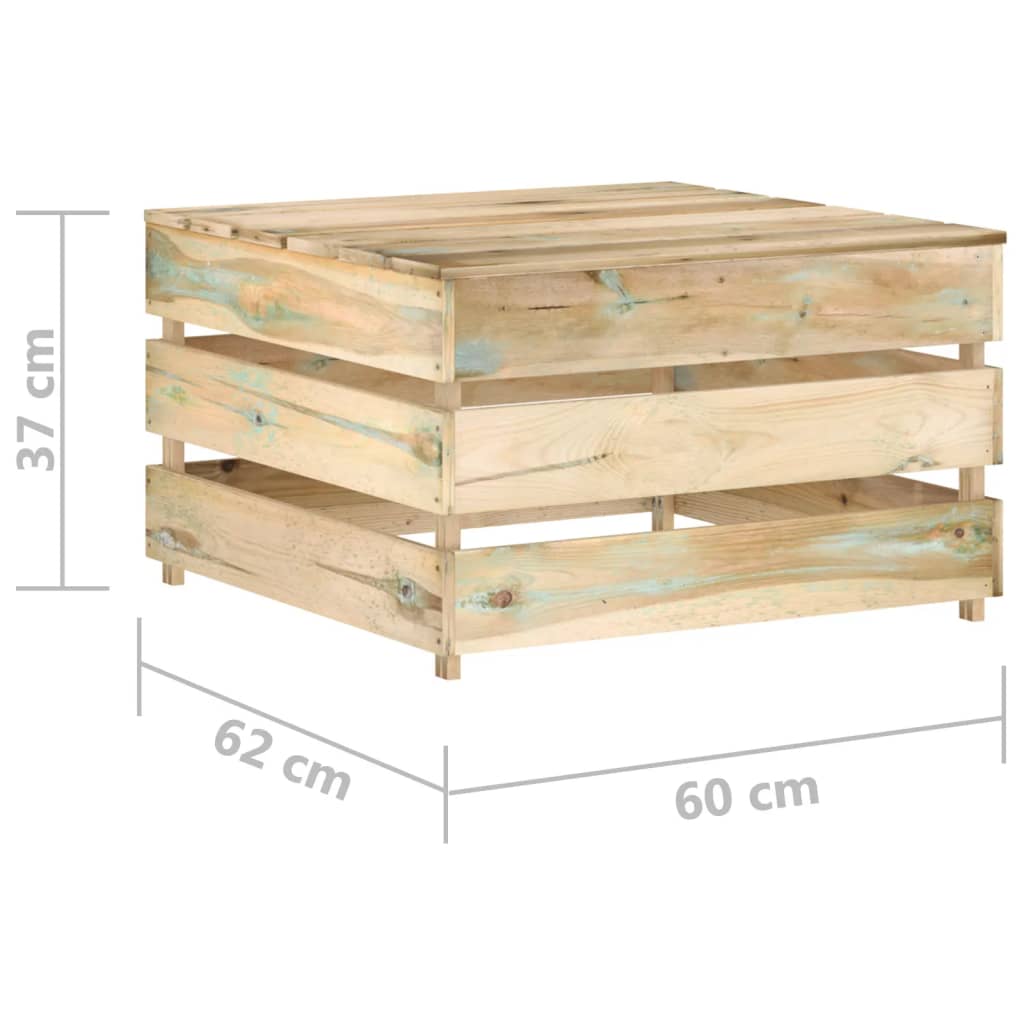 vidaXL 6-delige Loungeset met kussens groen geïmpregneerd hout