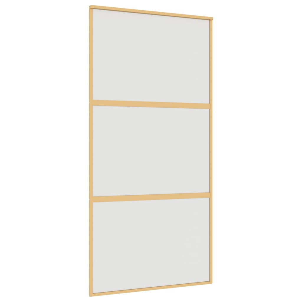 vidaXL Schuifdeur 102,5x205 cm mat ESG-glas en aluminium goudkleurig