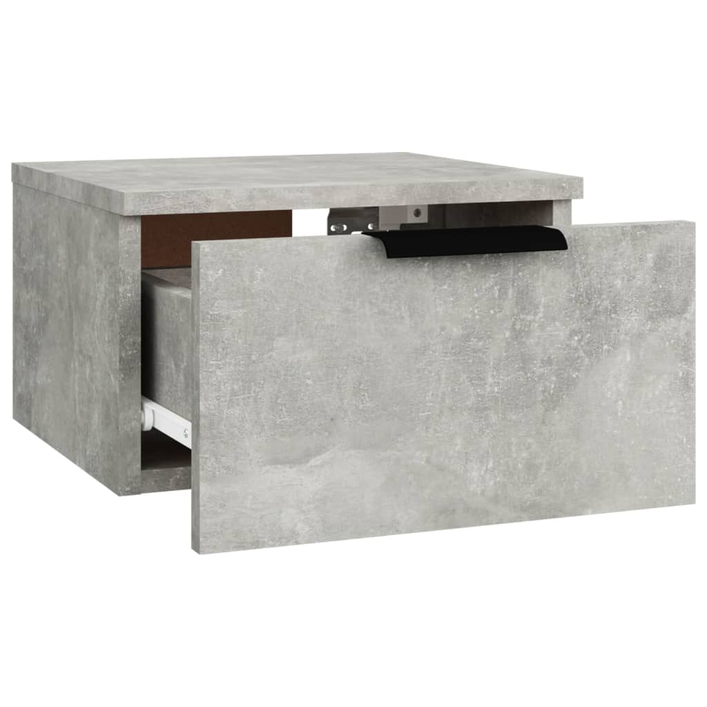 vidaXL Nachtkastje wandgemonteerd 34x30x20 cm betongrijs