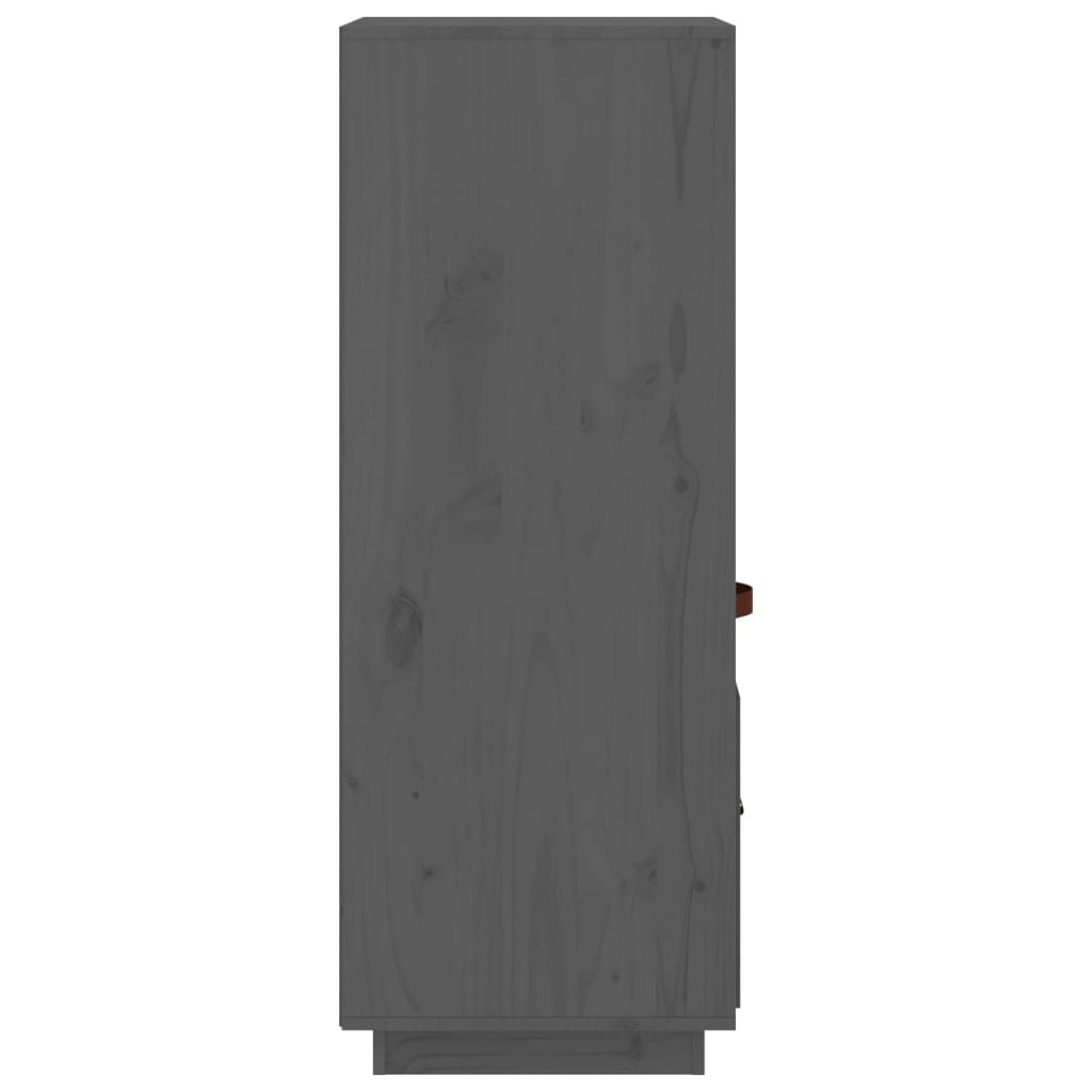 vidaXL Hoge kast 34x40x108,5 cm massief grenenhout grijs
