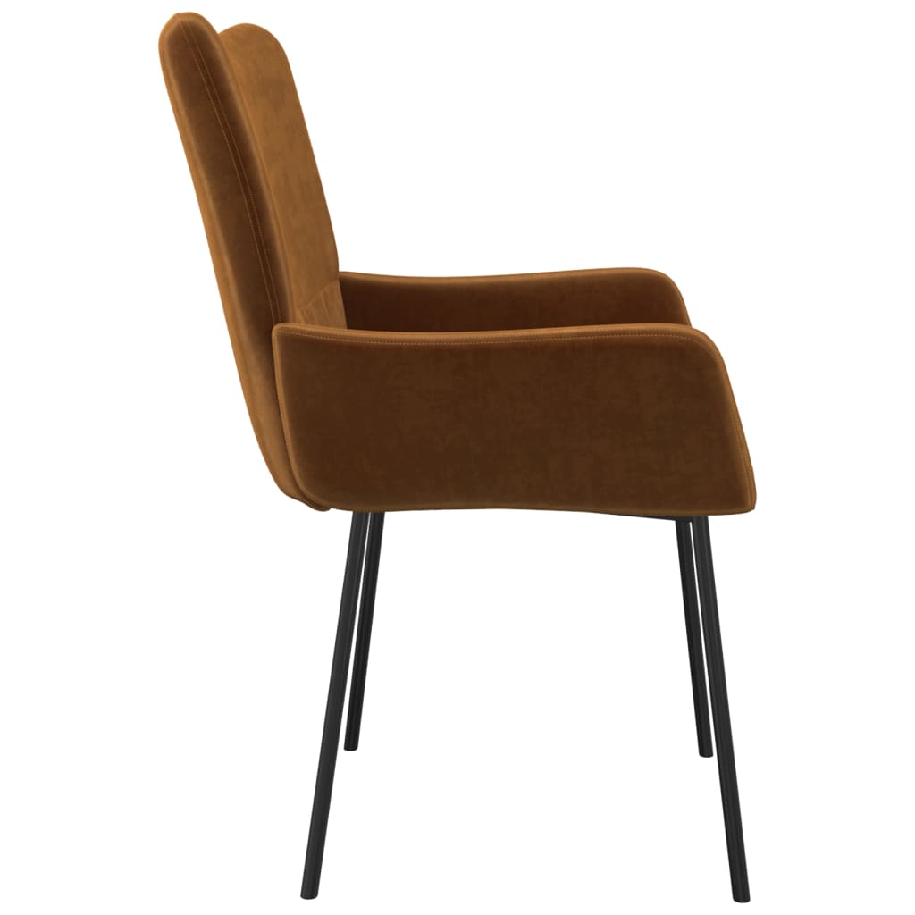 vidaXL Eetkamerstoelen 2 st fluweel bruin