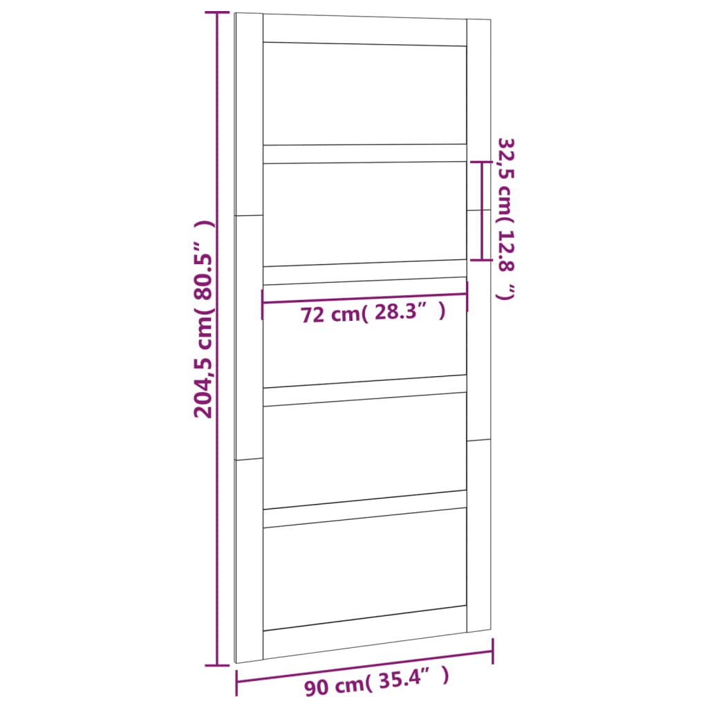 vidaXL Schuifdeur 90x1,8x204,5 cm massief grenenhout