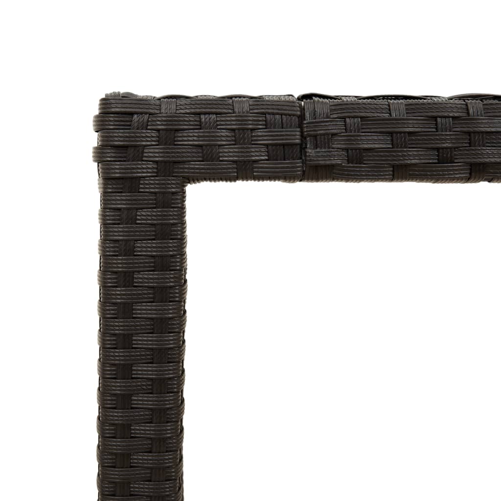 vidaXL Tuintafel met acaciahouten blad 90x90x75 cm poly rattan zwart