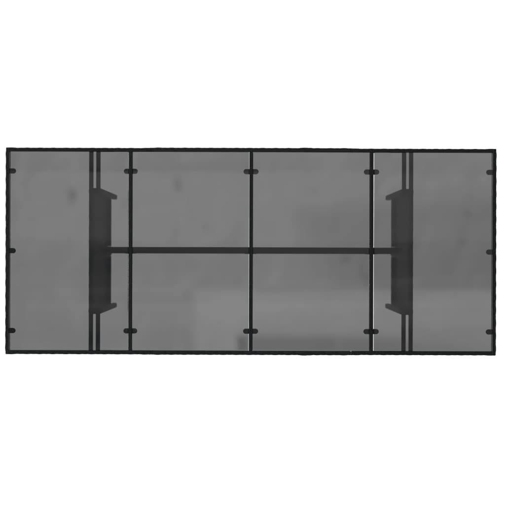 vidaXL Tuintafel met glazen blad 190x80x74 cm poly rattan zwart